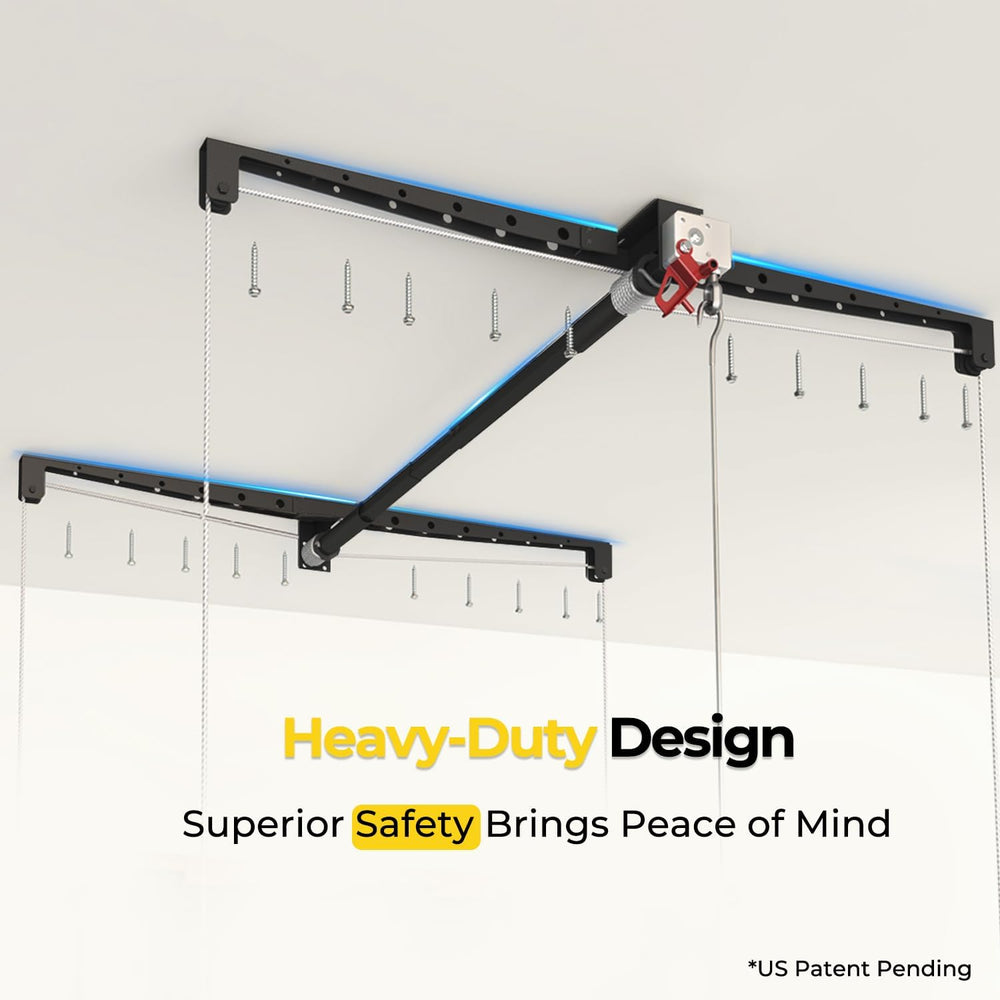 Overhead Garage Storage Rack for 8-10ft Ceiling, Heavy-duty 4x4 FT Garage Cei...