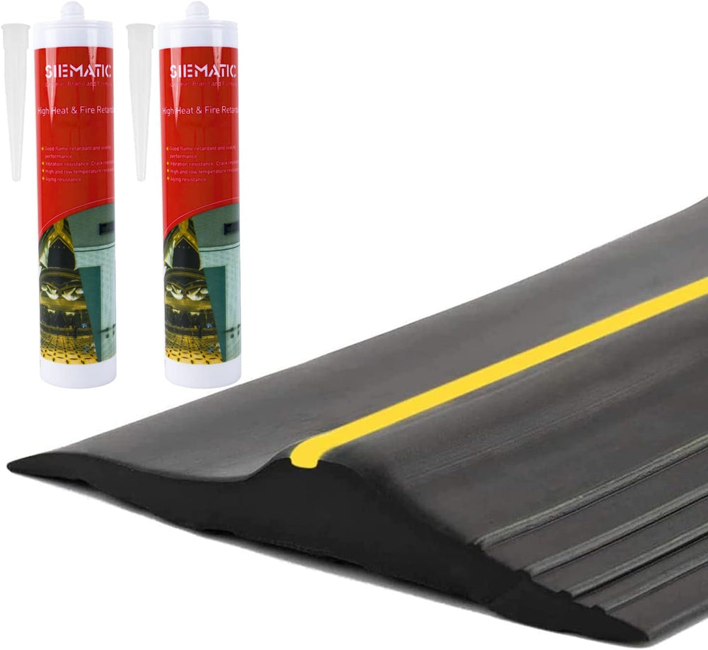 ToLanbbt 20Ft/6M Universal Garage Threshold Seal Strip with 300ml Black Seala...