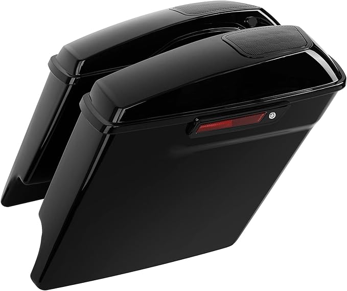 XFMT Motorcycle 5" Stretched Hard Saddlebags W/ 6 x 9 Inches Speaker Lids