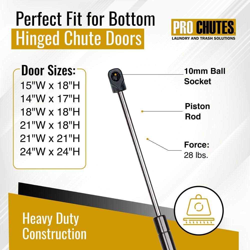 Trash Chute Hydraulic Closer Door Parts. 17 inch Extended Gas Piston Closure ...