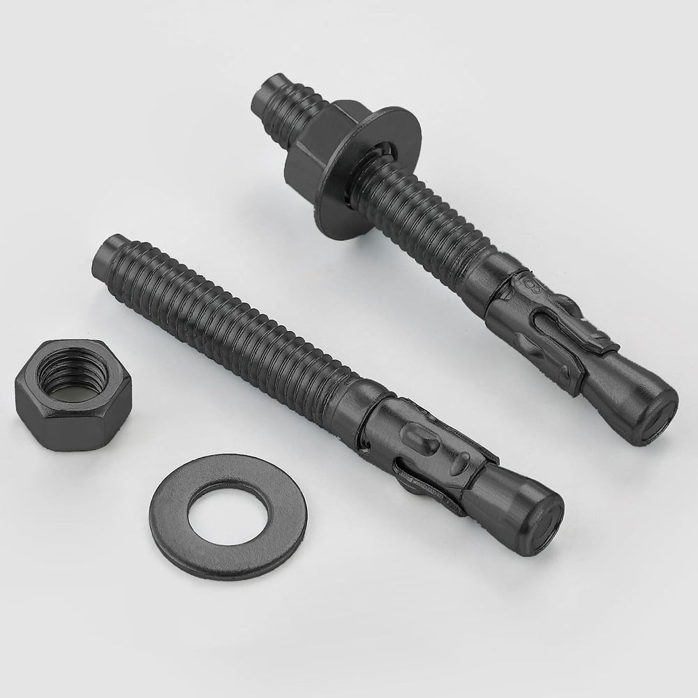 Wensilon 30Pcs 3/8x4 Inch Standard Fasteners for Heavy-Duty Black Wedge Ancho...