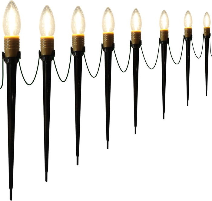 38.5FT Christmas Pathway Lights Outdoor, 25PK LED C26 Yard Stake Lights