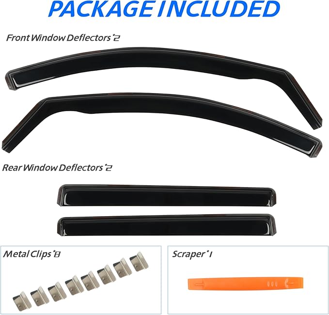 Window Visor Fit for GMC Terrain 2018-2024, in Channel Window Rain Guards (4pcs)