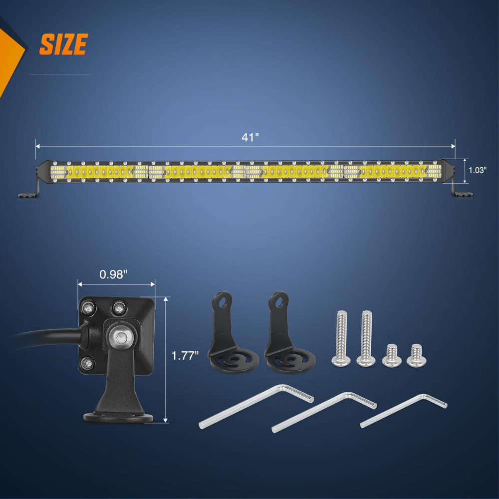Nilight Slim LED Light Bar 40 Inch 104LED Single Row Spot Flood Combo Fog Lig...