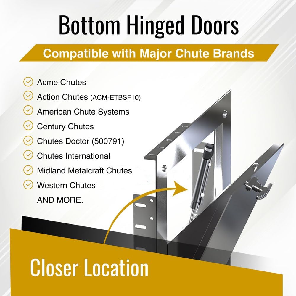 Trash Chute Hydraulic Closer Door Parts. 17 inch Extended Gas Piston Closure ...
