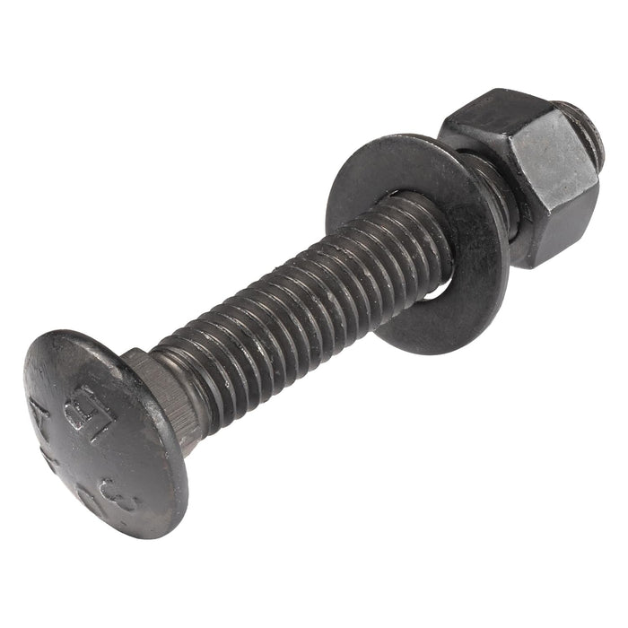 3/8" x 2-1/2" (25 Pack) Black Carriage Bolt Kit, Grade 307A, Ceramic Coated for Exterior Use, 2X Rust Resistance of Galvanized by Makers Bolt