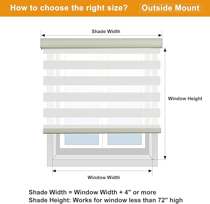 Persilux Zebra Blinds for Windows, Cordless Roller Shades for Windows Room