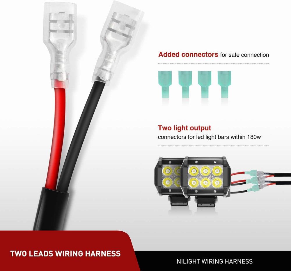 Nilight ZH303 2PCS 6.5 Inch 120W Spot & Flood Combo Driving 16AWG Wiring ...