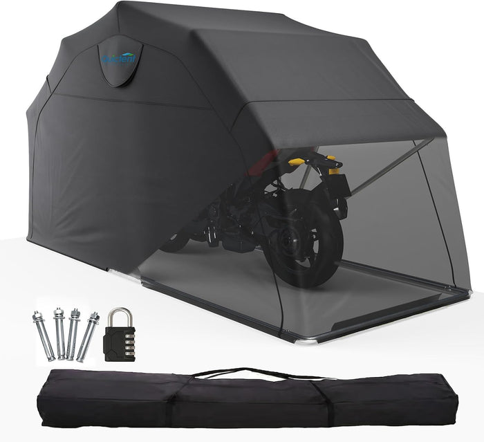 Quictent Motorcycle Garage Pod Shelter Hard Shell with Code Lock&Carry Bag