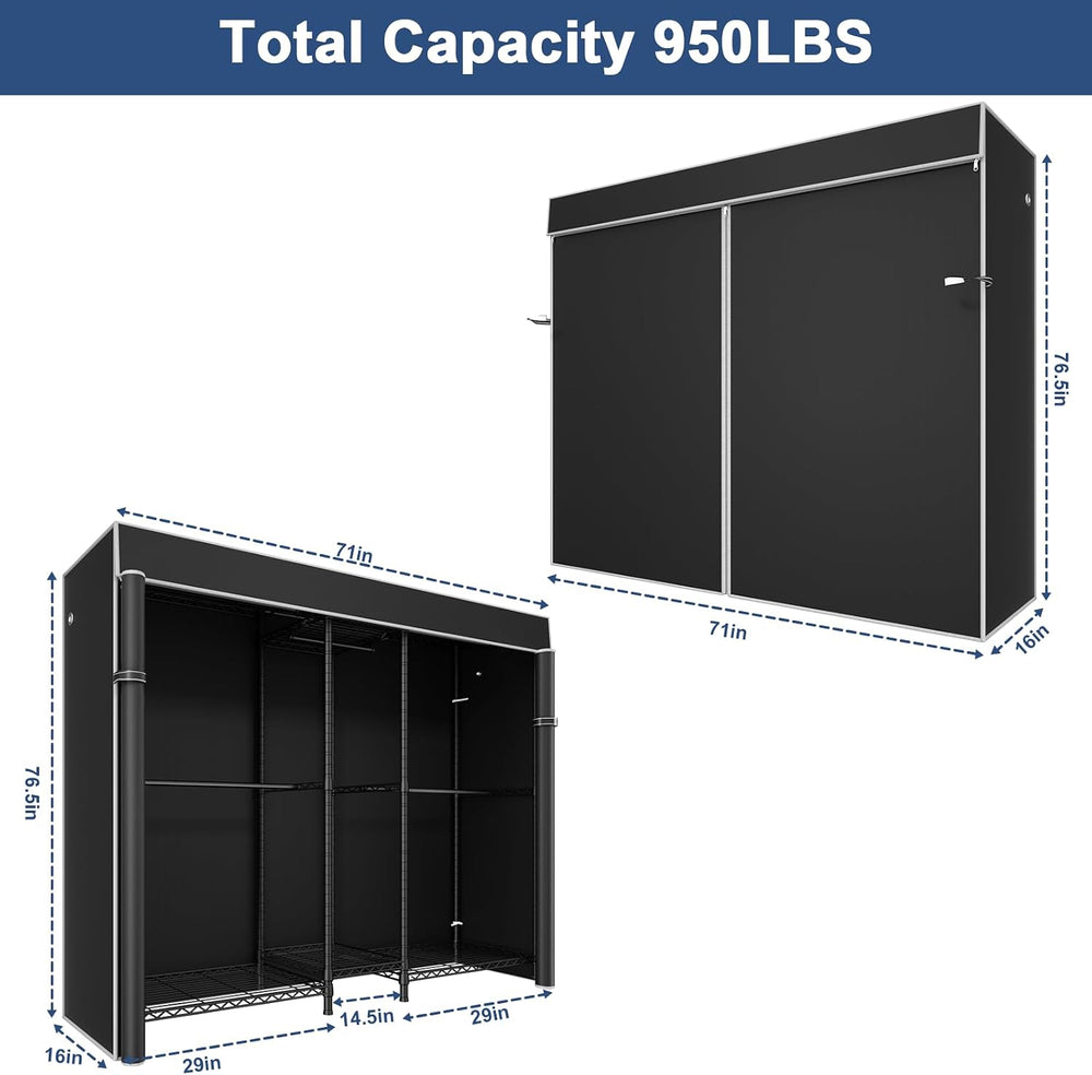 Ulif E12C Pro Heavy Duty Closet Organizer System，Freestanding Clothing Rack, ...