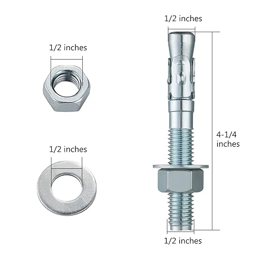 1/2x4-1/4" 50Pcs Inch Standard Fasteners