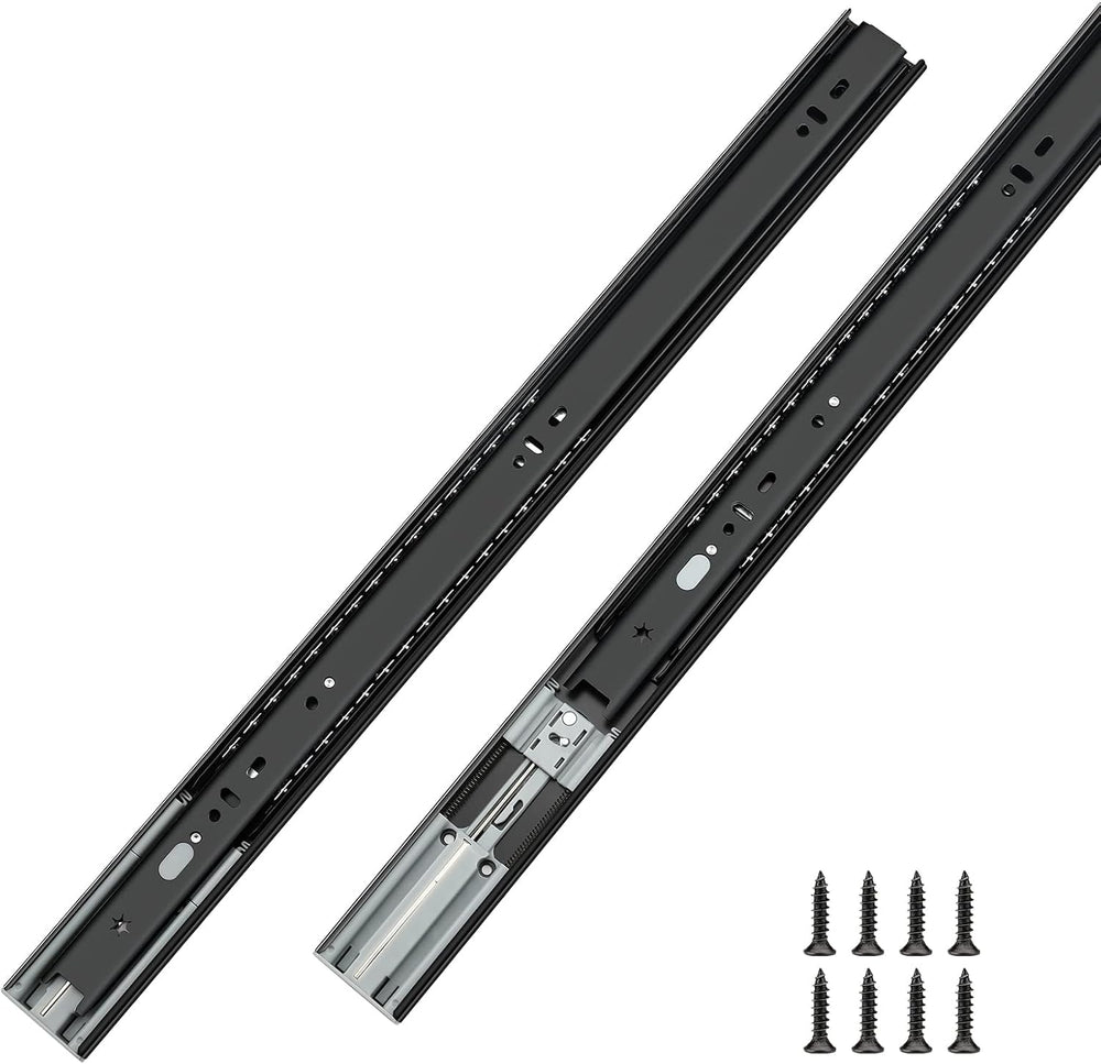 LONTAN 10 Pairs Black Soft Close Drawer Slides 22 Inch Heavy Duty Runners