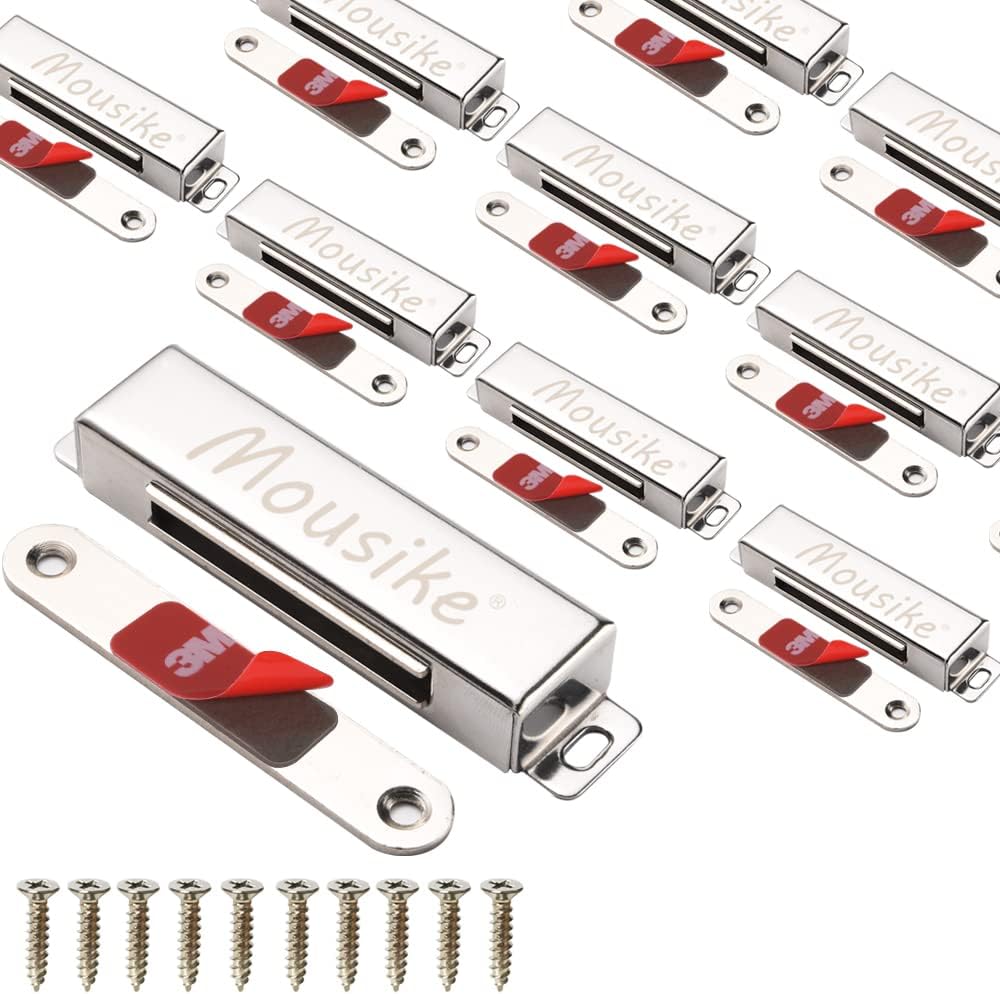 Mousike Magnetic Door Catch，70lb Stainless Steel Cabinet Door Magnets with St...