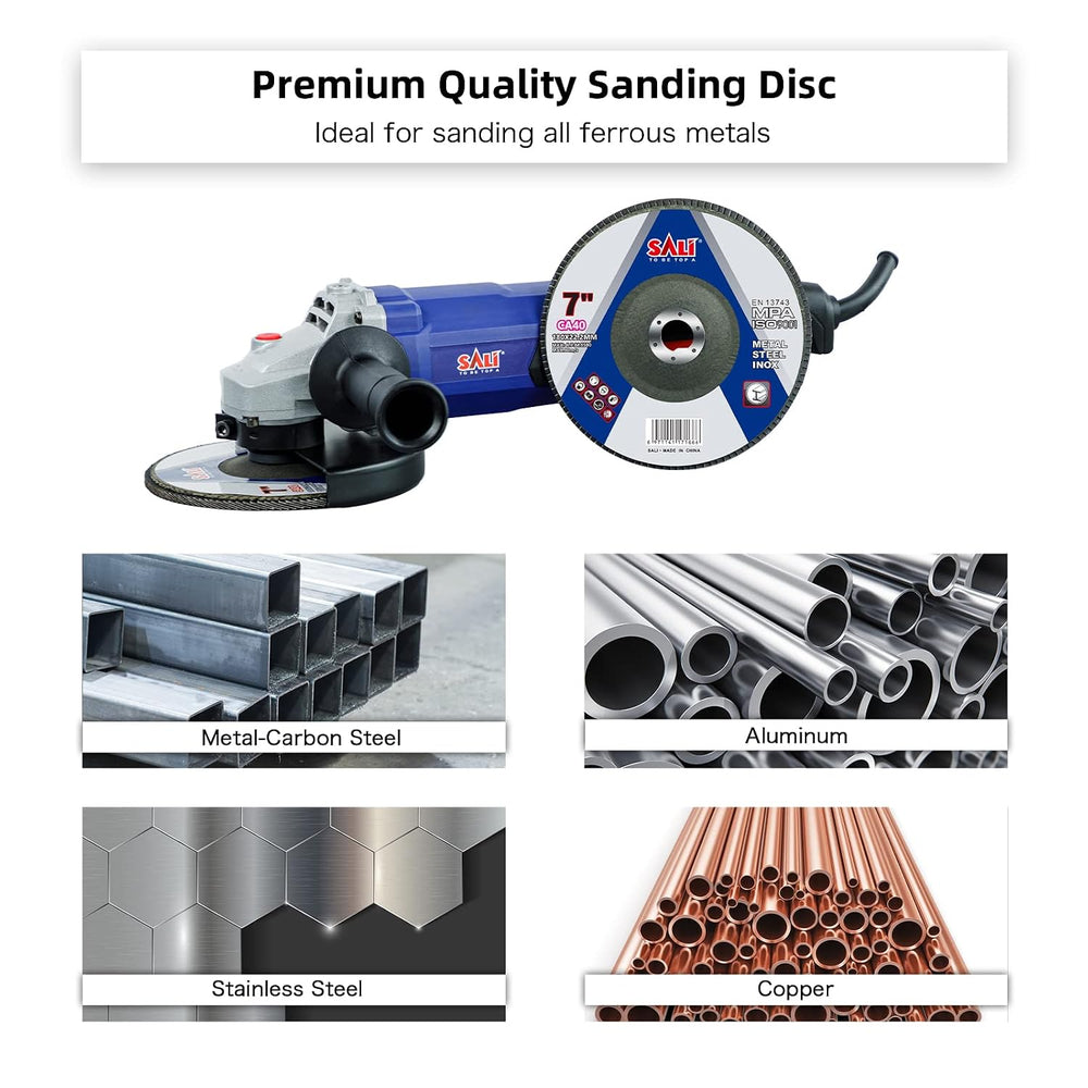Sali 10 Pack Flap Disc 40 Grit 7" x 7/8-Inch Sanding Disc Bevel Type #29...