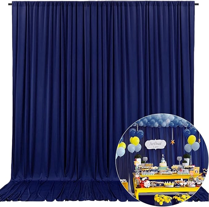 10 x 10 Feet Royal Blue Backdrop Curtain for Partie, Background Curtains for ...