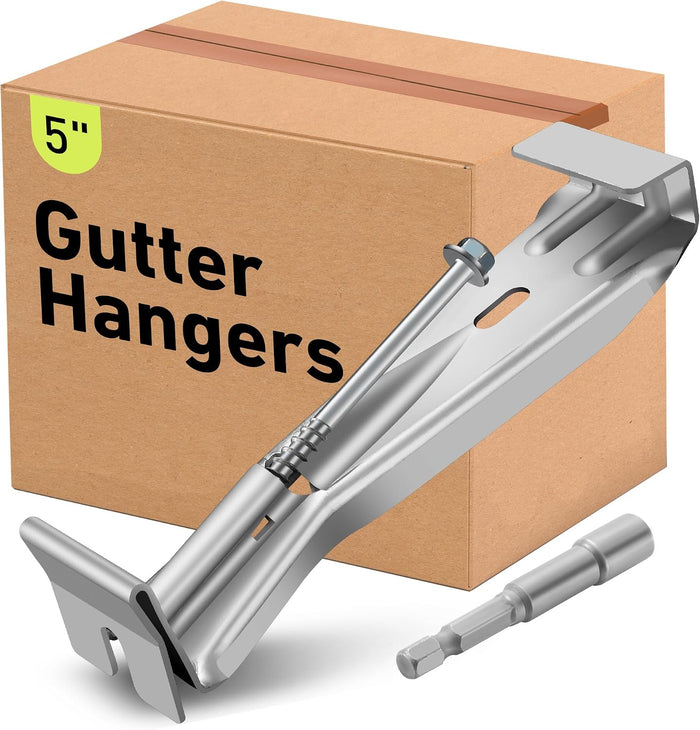 100 Pcs 5 Inch Gutter Hangers, Heavy Duty Hidden Brackets