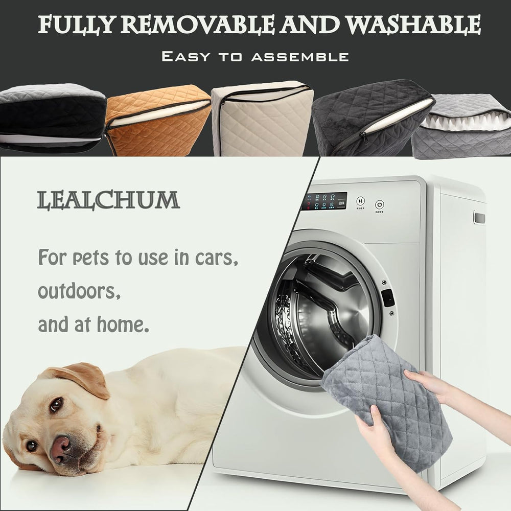 Lealchum Dog Booster Car Seat for Small/Medium Dogs Up to 35lbs,Elevated Cush...