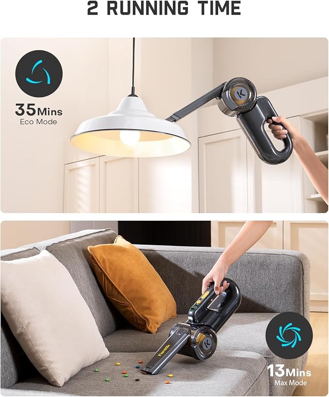 Fanttik Fold V10 Ultra Deluxe Handheld Vacuum Cordless, 17kPa Suction Power