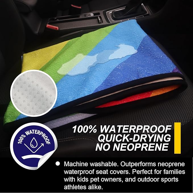 Back Seat Cover for Car Trucks Van SUV, Waterproof Rear Bench Towel Seat Covers