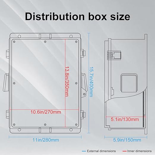 Outdoor Electrical Junction Box, ABS Water Resistant Enclosure