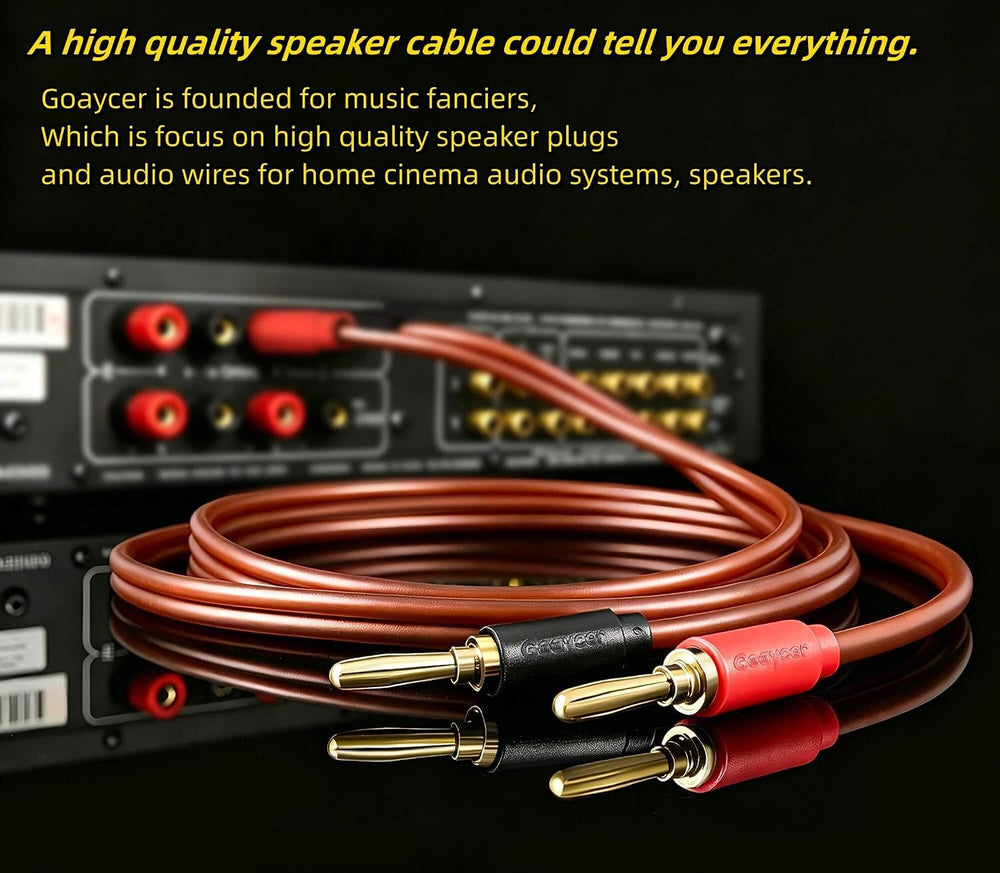 Speaker Wire with Banana Plugs,14 Gauge Speaker Cables, Oxygen-Free Copper(OF...