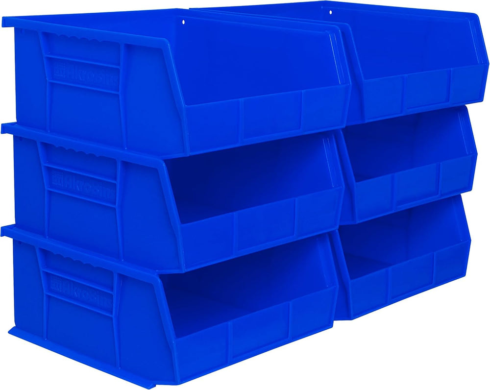Akro-Mils 30235 AkroBins Plastic Storage Bins, 11"x11"x5", Blu...