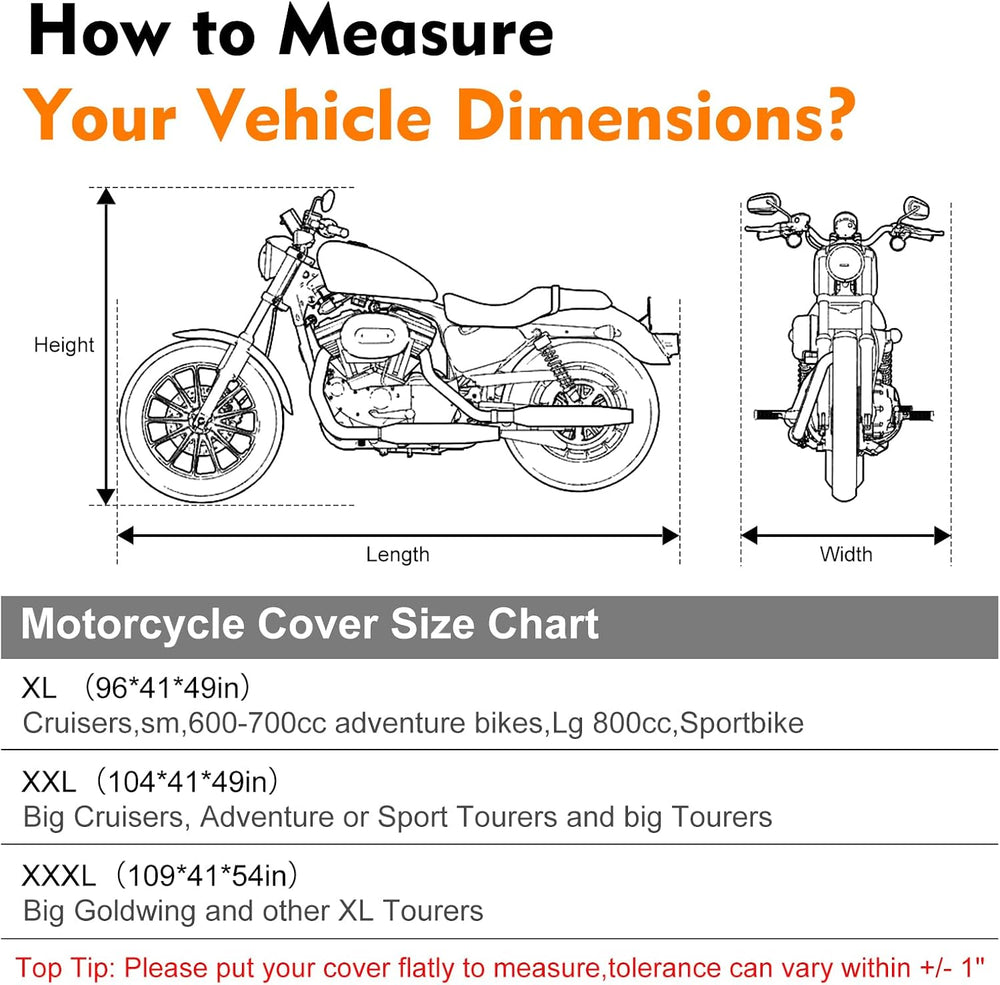 Indoor Motorcycle Cover XL, Stretch Fabric, 96 x 41 x 49 in, Black & Red