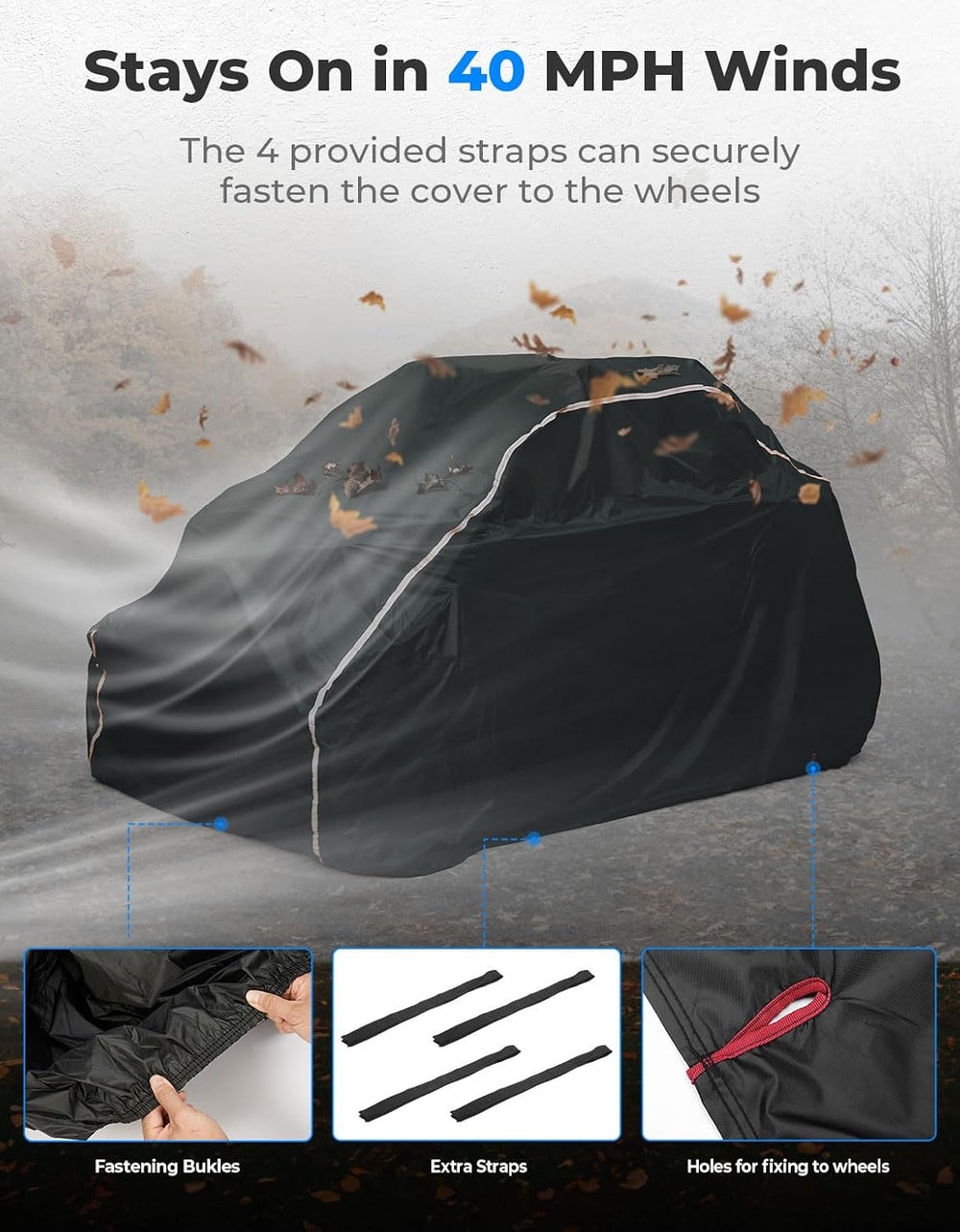KEMIMOTO UTV Cover 2 Seater All-Weather Protection, Compatible with Polaris R...