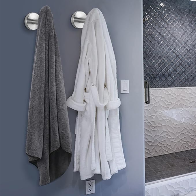 NearMoon Bath Towel Hooks- SUS 304 Stainless Steel Robe Hook Holder, Heavy Du...
