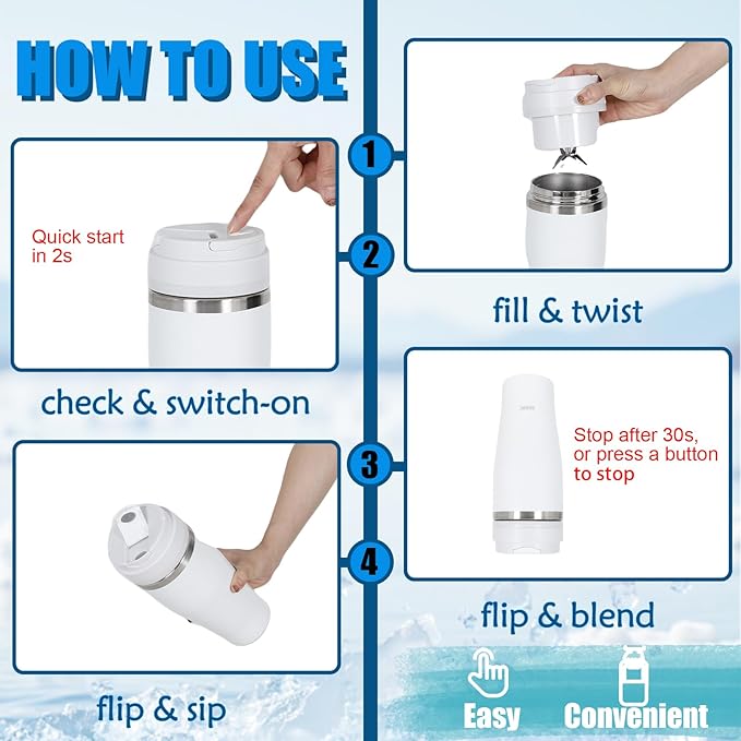Ice Shave 2-in-1 Stainless Steel Vacuum Tumbler & Cordless Blender - 28oz