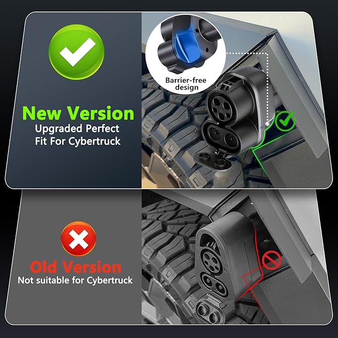 2025 Upgraded Cybertruck 2 in1 CCS & J1772 to Tesla Adapter, 250KW Fast C...
