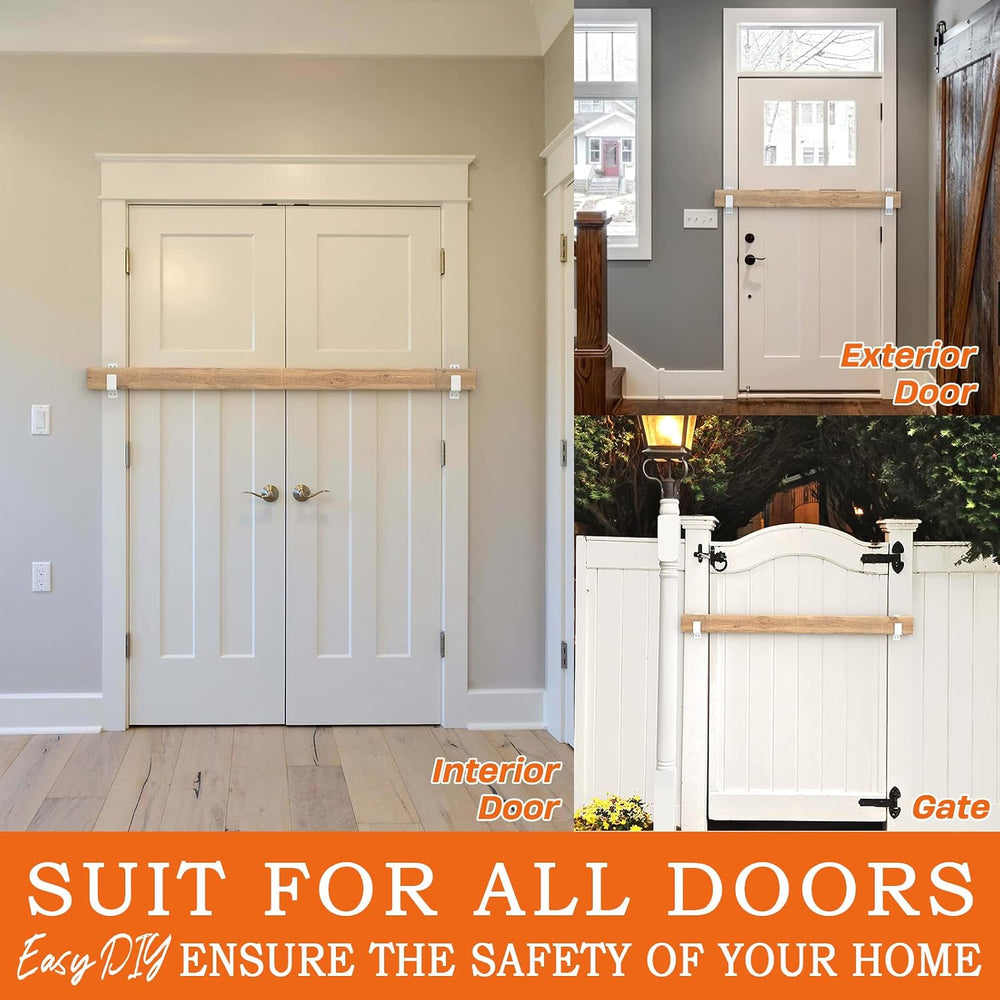2x4 Door Barricade Brackets, Heavy Duty 4pcs, White