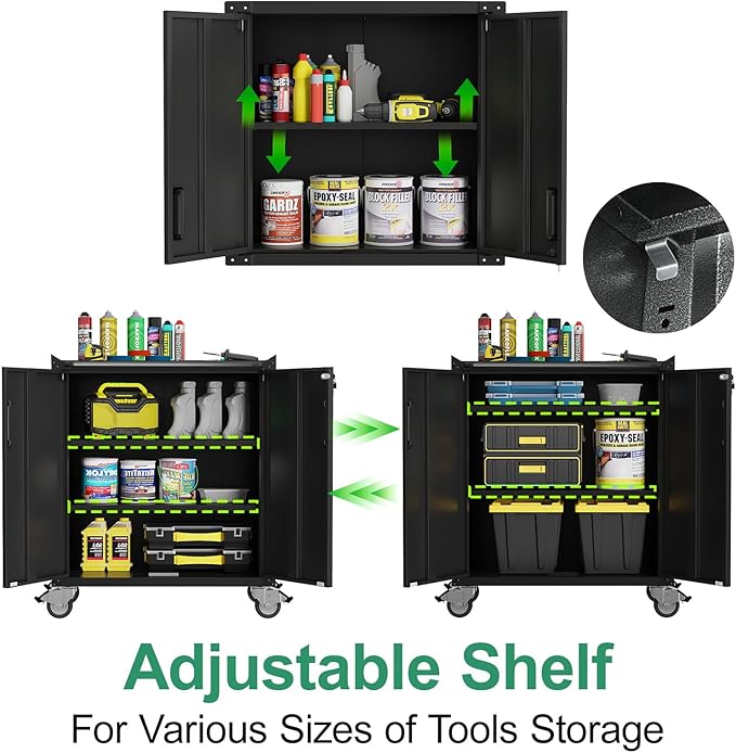 Metal Tool Cabinet, Garage Storage Cabinet System, Wall Cabinet & Locking