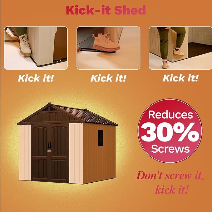 Patiowell 8 x 8 FT Plastic Outdoor Storage Shed