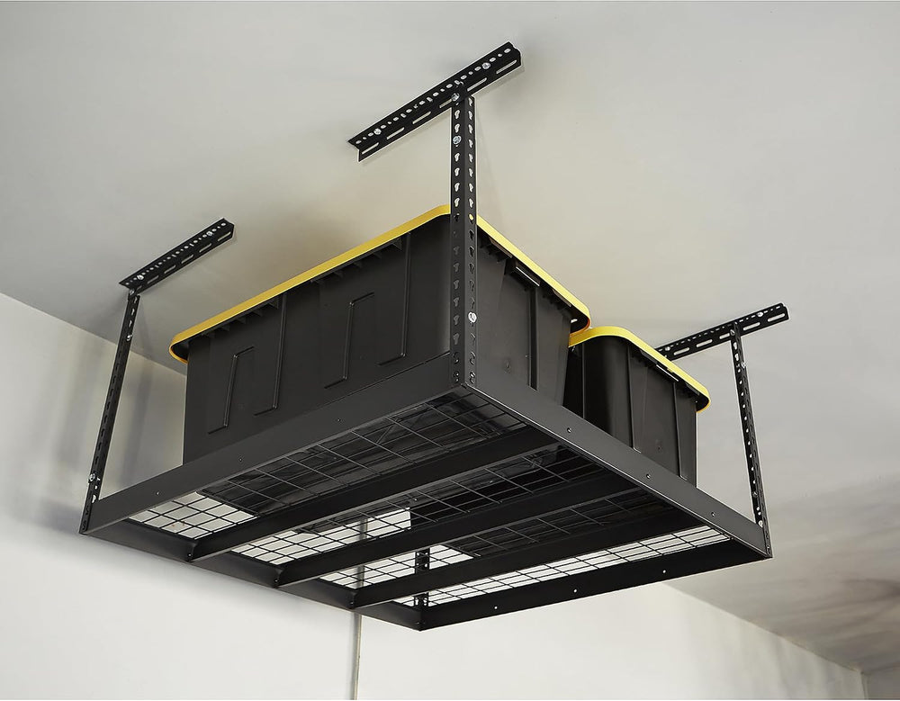 Klutch Overhead Garage Storage Rack, Adjustable Height, 350-Lb. Capacity
