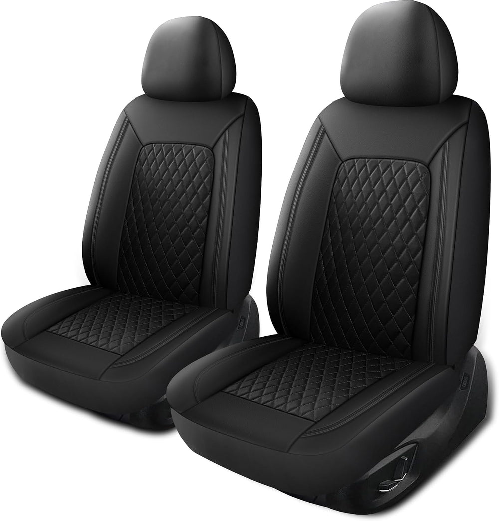 Car Seat Cover, Breathable and Waterproof Leather Seat Covers, Luxury PU (2 P...