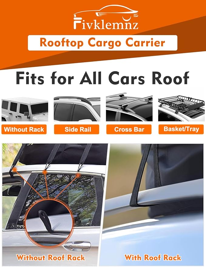 FIVKLEMNZ 30 Cubic Car Rooftop Cargo Carrier Roof Bag Waterproof