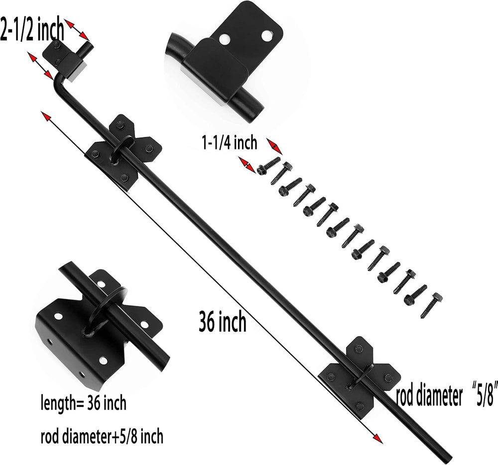 Heavy Duty 36 inch Cane Bolt Drop Rod Gate Drop Pin Steel Material -1 Pack ma...