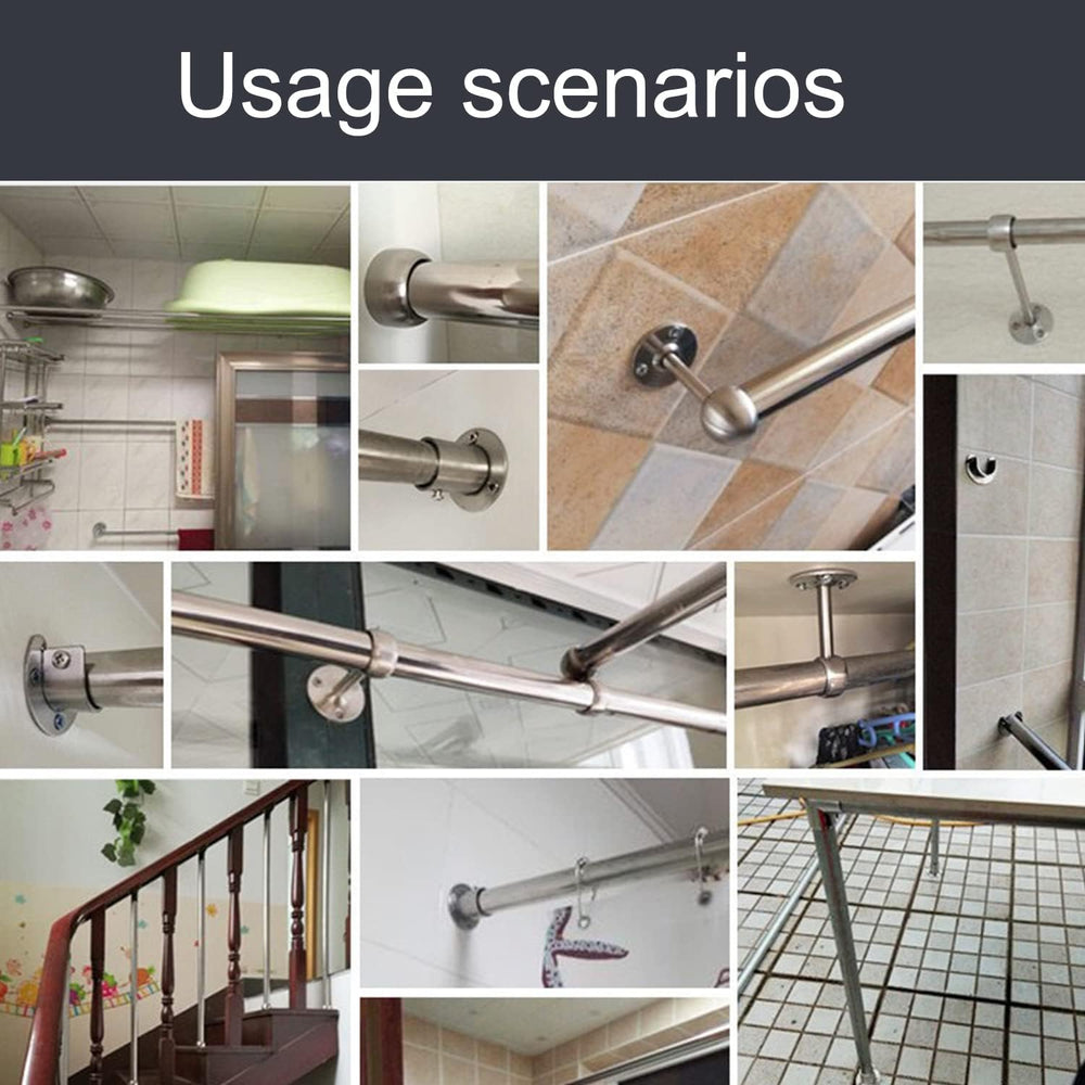 Stainless Steel Curtain Rod Brackets - 32mm / 1-1/4" Ceiling-Mount with ...