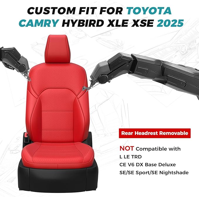 for Toyota Camry Seat Covers XSE XLE 2025