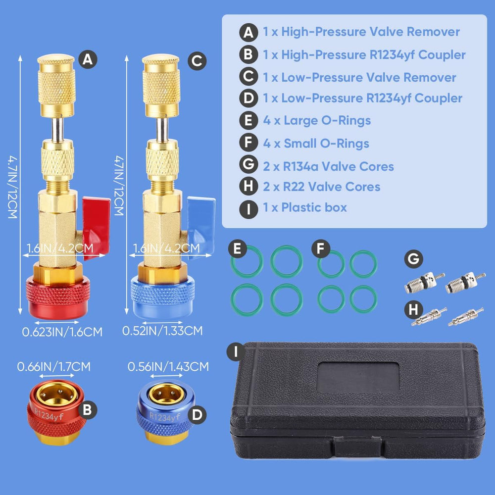 Automotive R134a R1234yf R22 Valve Core Remover Installer Tool Set - Auto Air...