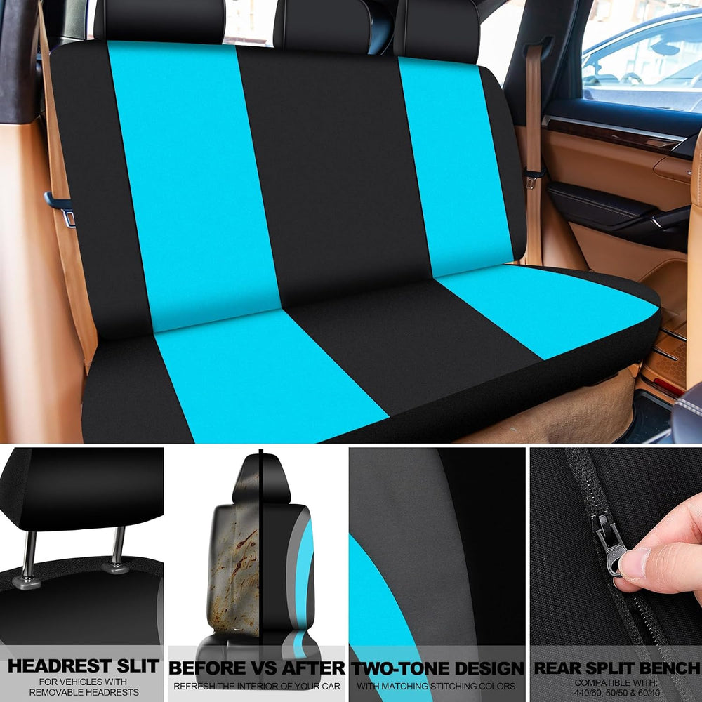 ROCEEI 43 Pcs Car Seat Cover Full Set for Women Christmas Fuzzy Car Accessori...