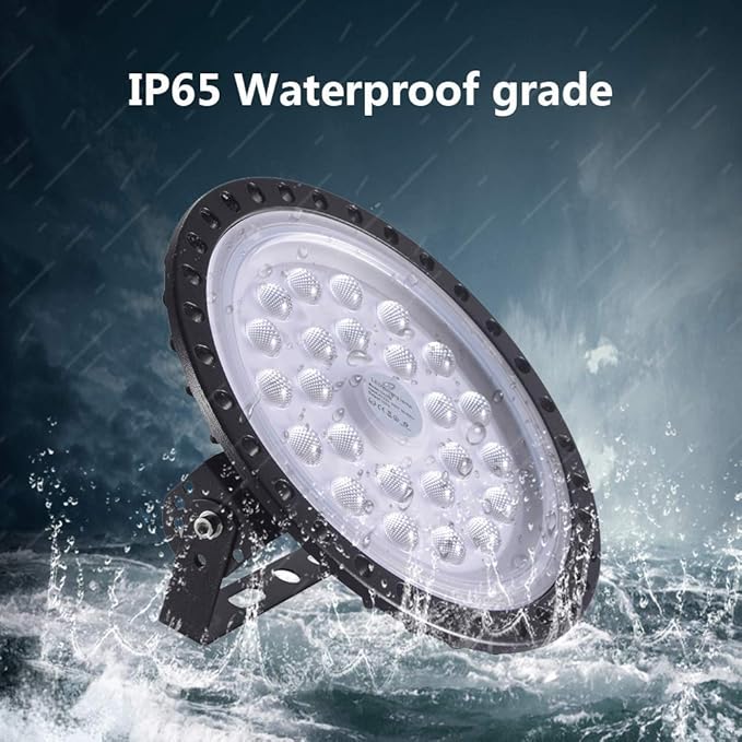 Viugreum 5 PACK 100W UFO LED High Bay Light, 10000LM 6500K Daylight White LED