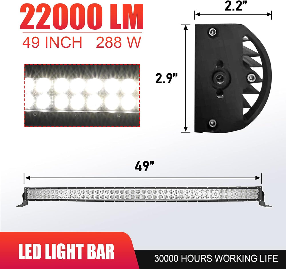 Dasen 50" Light Bar Kit Fit for Polaris Ranger XP 1000 900 570 2013-2025