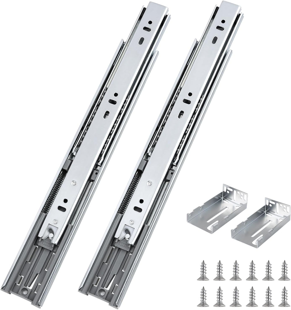 Probrico 10 Pairs 22 Inch Rear/Side Mount Drawer Slides with Rear Mounting Br...