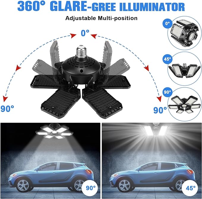 LED Garage Lights 4 Pack -180W, 18000LM 6500K Led Shop Light