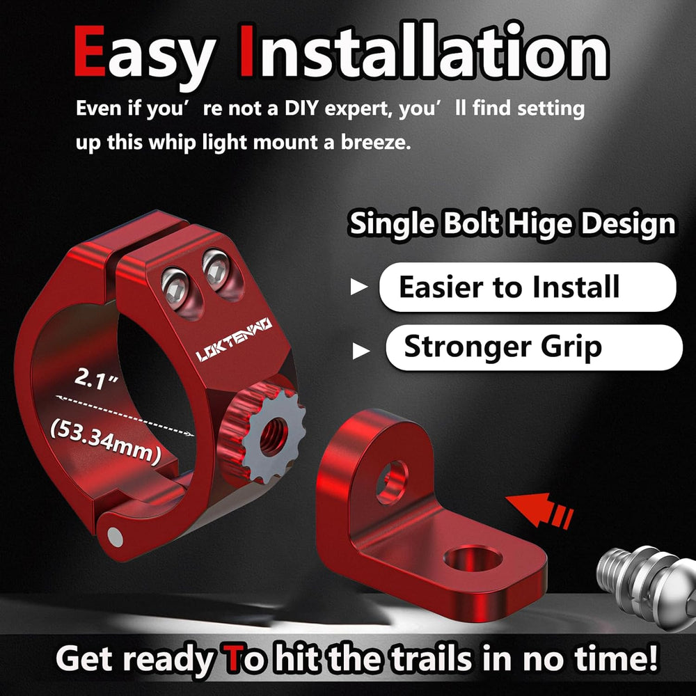 LOKTENWO 2 PCS Solid Heavy Whip Light Mount 360°Adjustable Light Bar Mounting...
