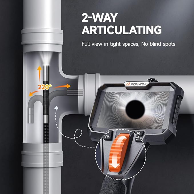 FOXWELL Y400 2-Way Articulating Borescope Camera