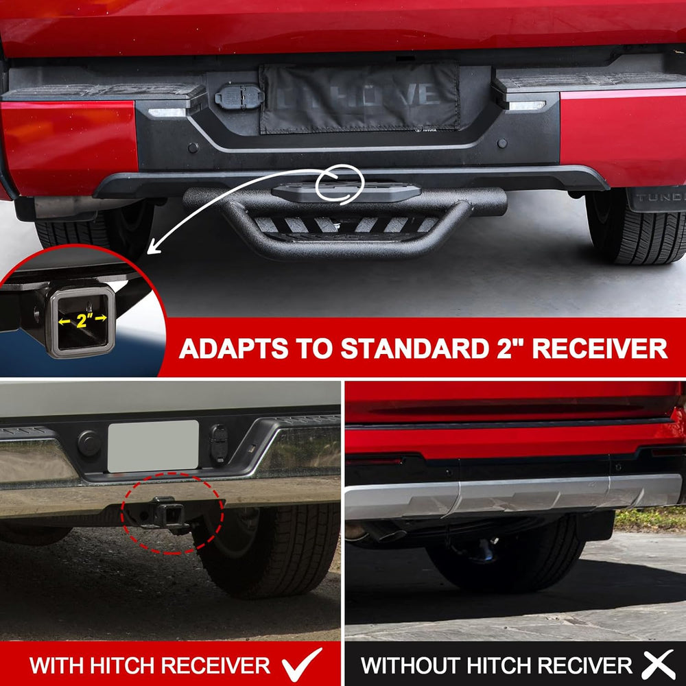 Double Layer Tow Hitch Step for 2" Hitch Receiver, Carbon Steel with Dua...