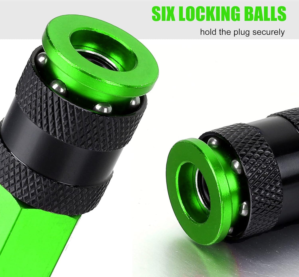 Aluminum Air Fittings, 1/4" NPT, 25 Pieces, Green
